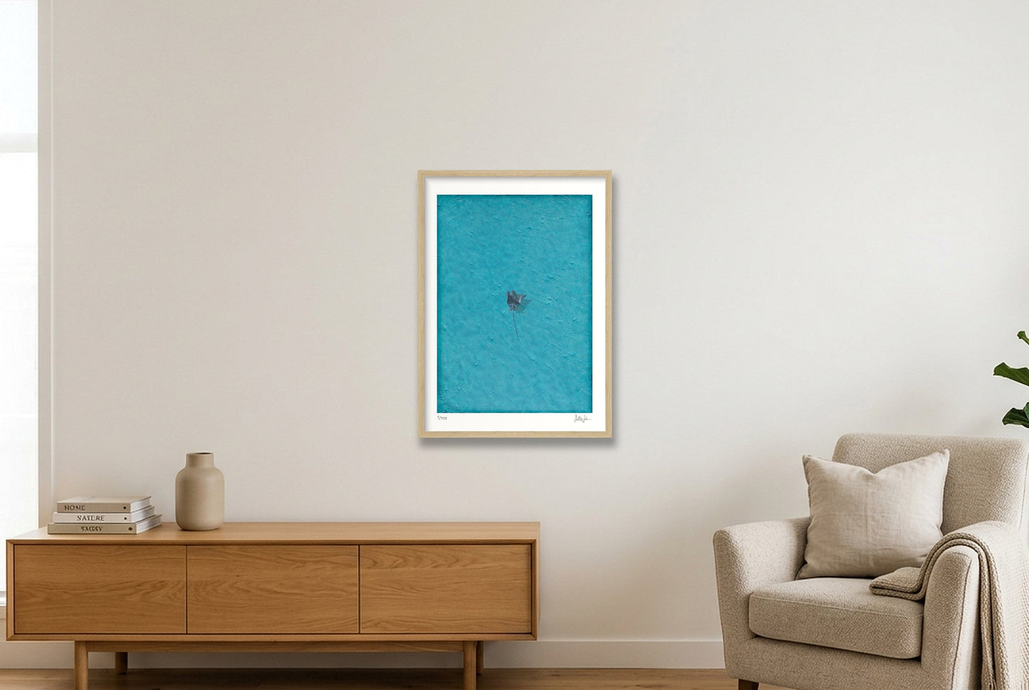 Azure — 42×59cm, 17×23" Oak Frame