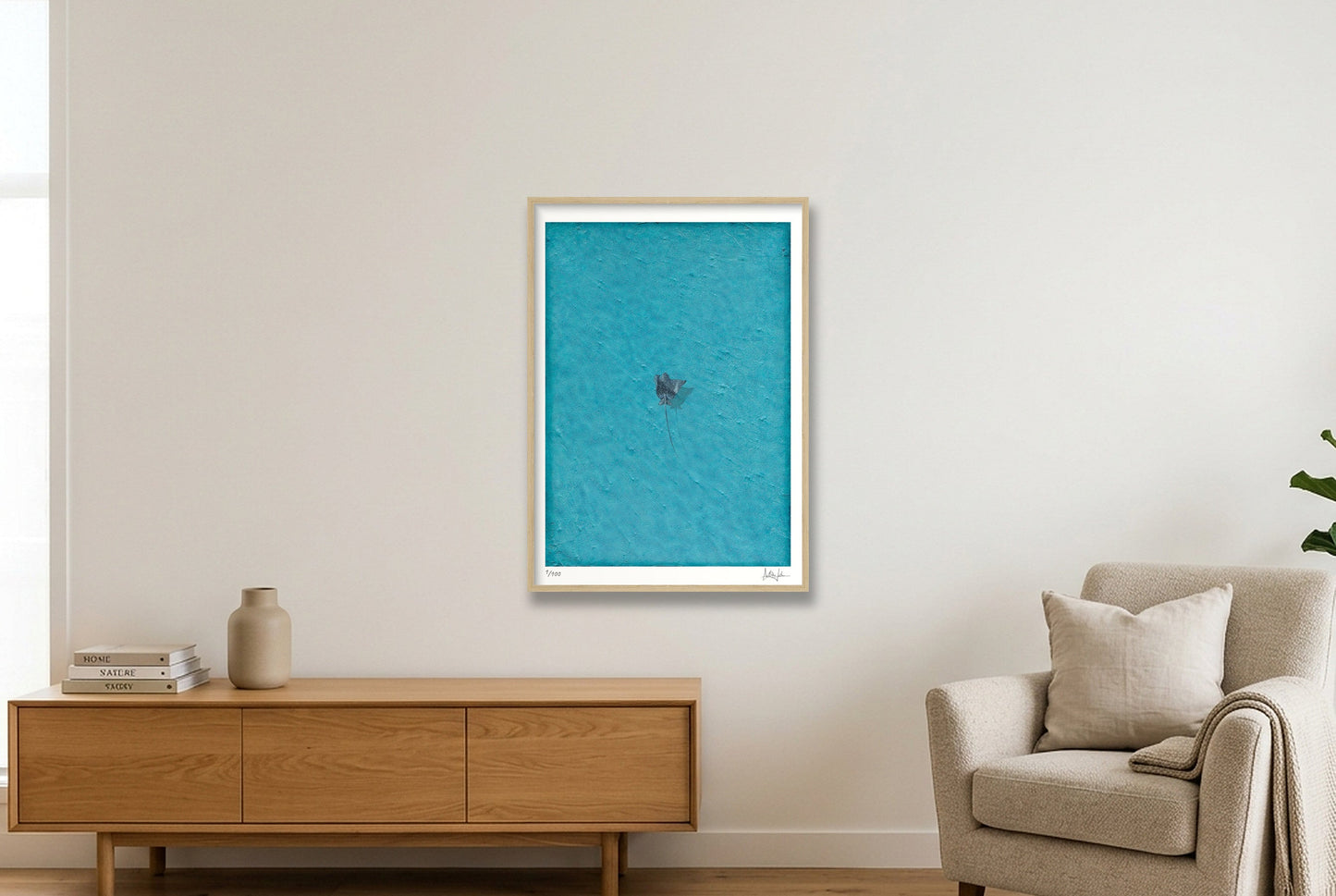 Azure — 59×84cm, 23×33" Oak Frame